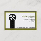 Construction business cards olive green (Back)