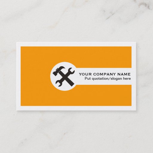 Customizable Construction business cards-orange