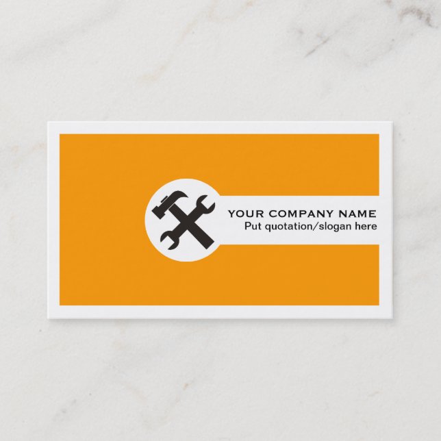 Construction business cards-orange card (Front)