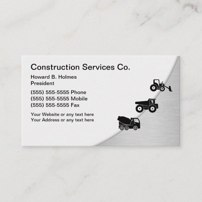 Construction Business Cards Template (Front)