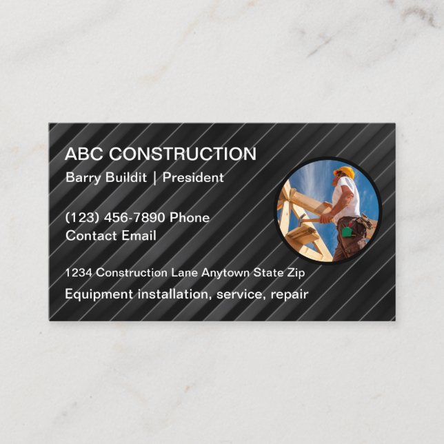 Construction Business Cards Unique Design (Front)