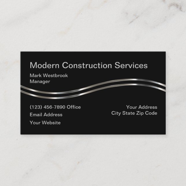 Construction Business Cards Unique Design (Front)