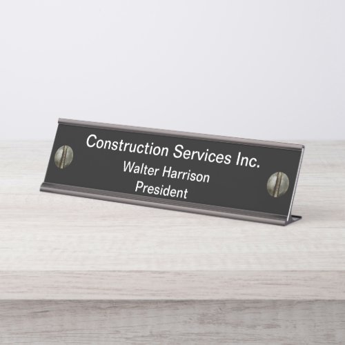 Construction Business Desk Plaque Desk Name Plate