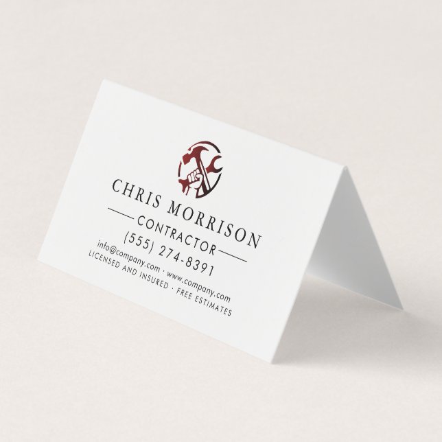 Construction Business Marketing Logo Card (Front)