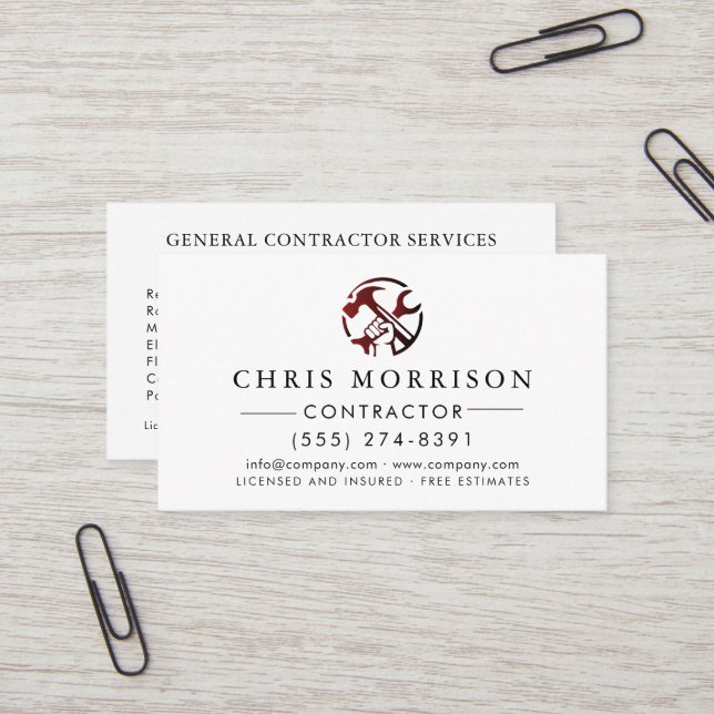 Construction Business Marketing Logo Card (Front/Back In Situ)