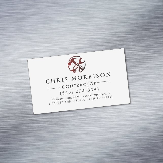 Construction Business Marketing Logo Card Magnet (In Situ)