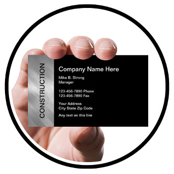Construction Business Template Business Card by Luckyturtle at Zazzle