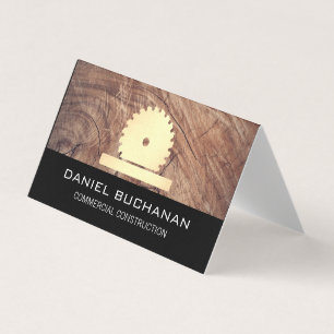 Construction / Buzz Saw / Wood Grain Business Card