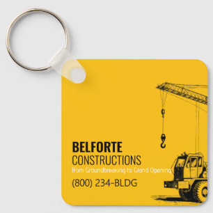 Construction Calendar Yellow & Black Crane Keychain