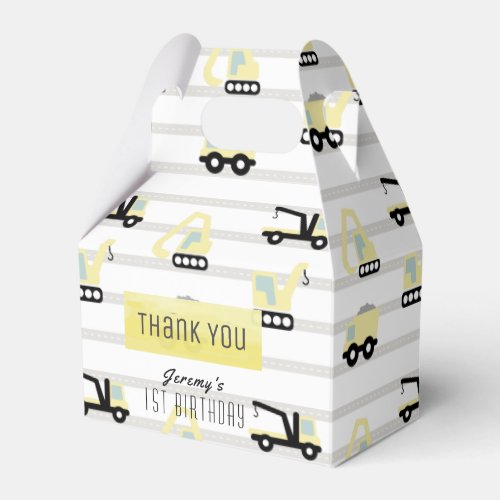 Construction Car Pattern Boy Birthday Favor Boxes