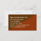 Construction Card For Builder Contractor (Front/Back)