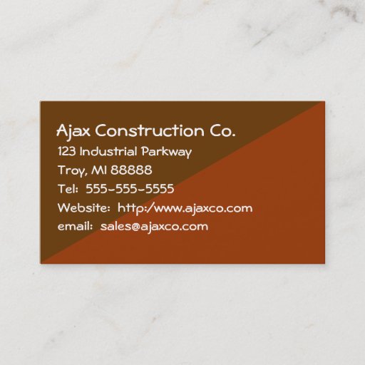 Customizable Construction Card For Builder Contractor Business Card