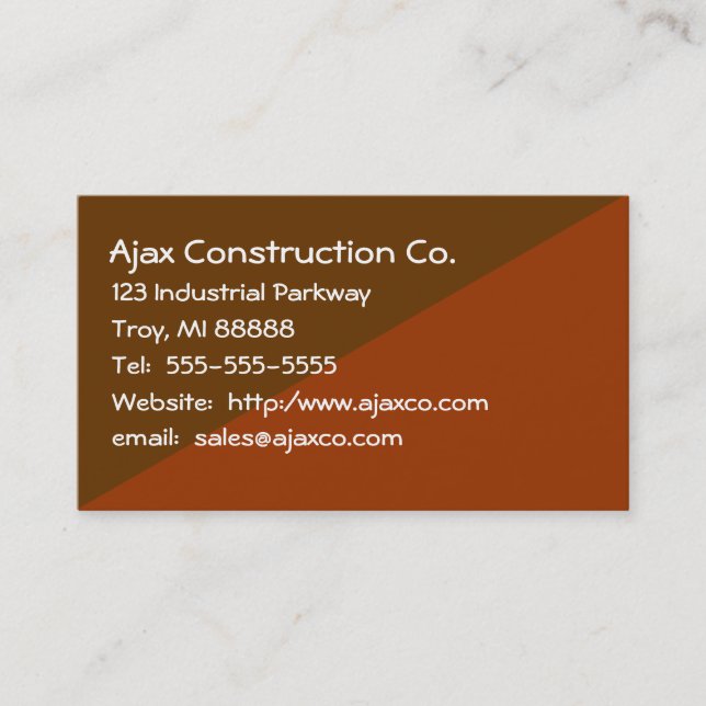 Construction Card For Builder Contractor (Front)