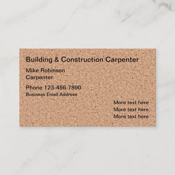 Construction Carpenter Plywood Business Cards Zazzle