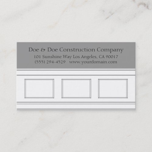 Construction Carpenter Wainscotting Molding Business Card