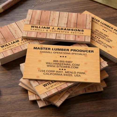 CONSTRUCTION / CARPENTRY | STYLISH, MODERN WOOD  BUSINESS CARD