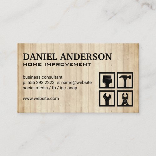 Construction  Carpentry Tools Icon Business Card