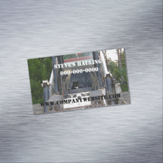 Construction Cat Magnetic Business Card