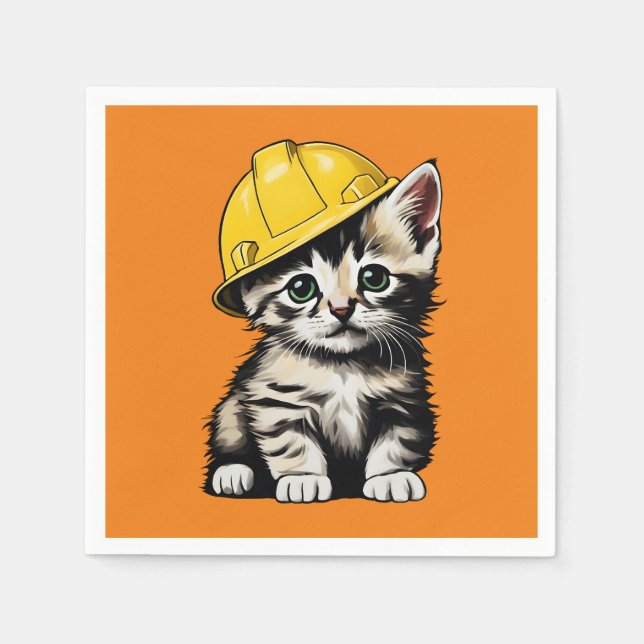 Construction Cat Napkins (Front)