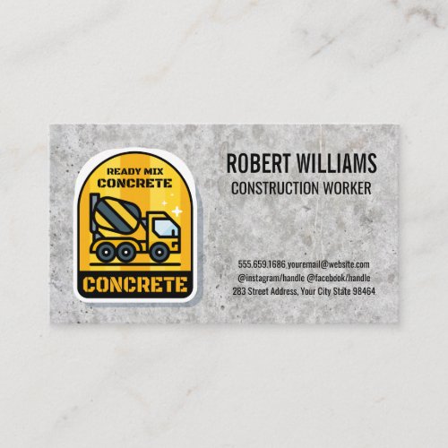 Construction  Cement Mixing Truck  Concrete Appointment Card