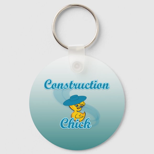Construction Chick #3 Keychain (Front)