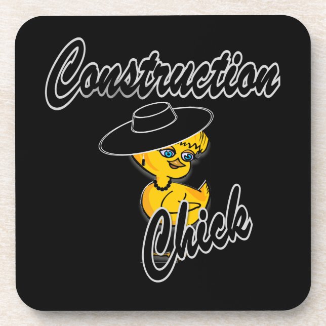 Construction Chick #4 Beverage Coaster (Front)