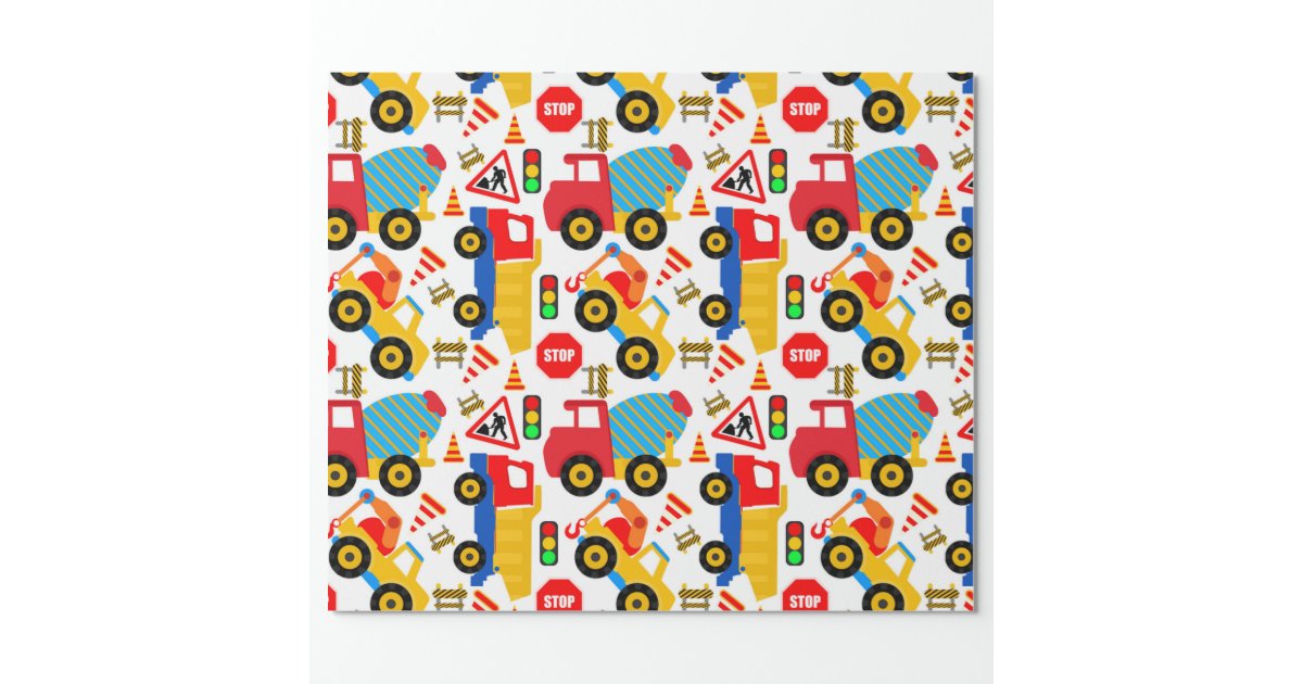 Construction Children's Matte Wrapping Paper | Zazzle