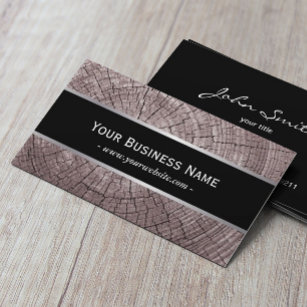 Construction Classy Old Wood Tree Rings Texture Business Card