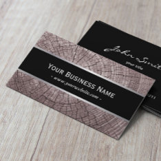 Construction Classy Old Wood Tree Rings Texture Business Card at Zazzle