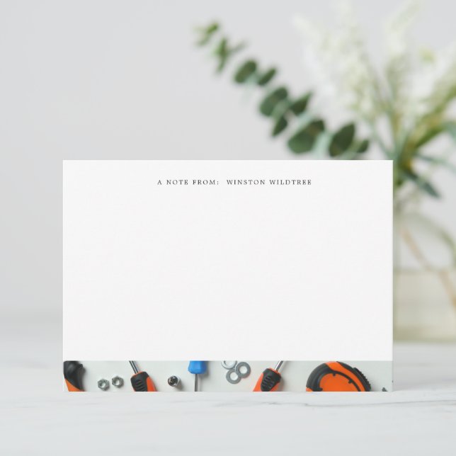 Construction Cluster Custom Name  Note Card (Standing Front)