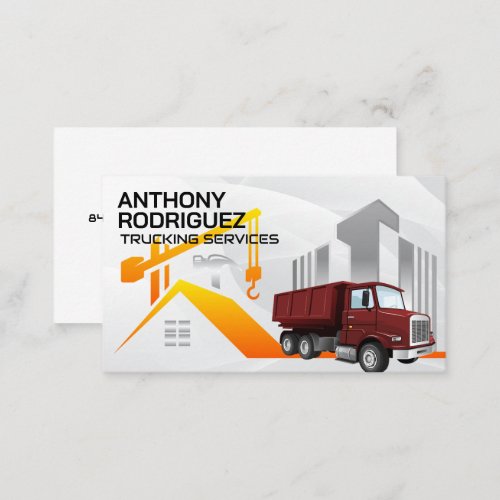 Construction  Commercial Real Estate  Dump Truck Business Card