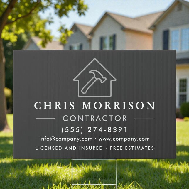 Construction Company Black Silver House Sign (Creator Uploaded)