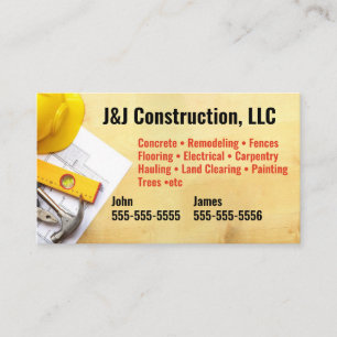 Construction Company Business Card