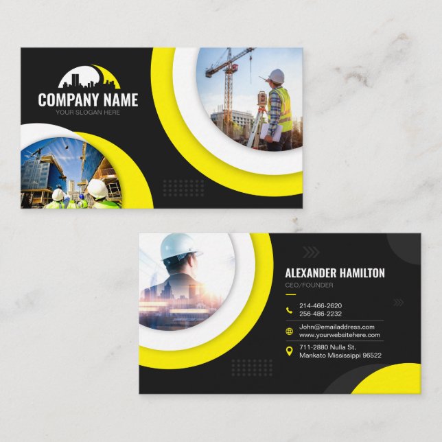 Construction Company Business Card (Front/Back)