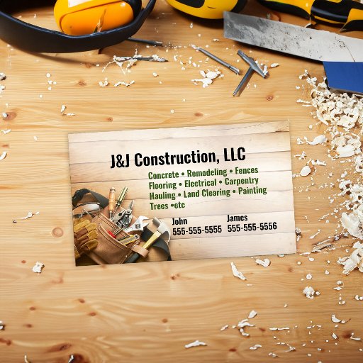 Customizable Construction Company Business Card