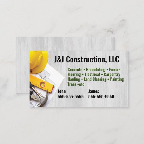 Construction Company Business Card