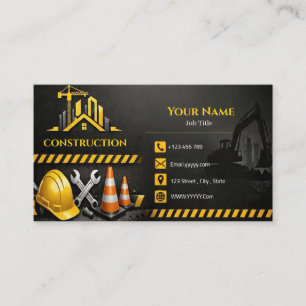 Construction Company Business Card Contractor Hand