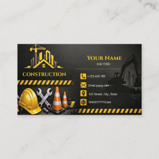 Construction Company Business Card Contractor Hand