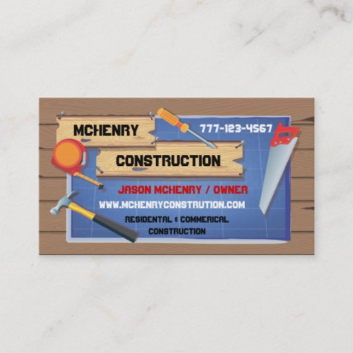 Customizable Construction Company Business Cards