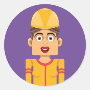 Construction Company Classic Round Sticker