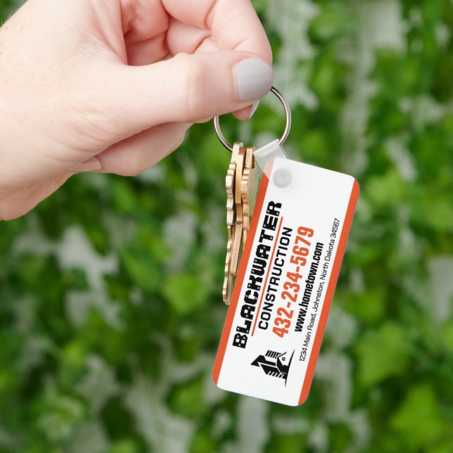 Construction Company Commercial and Residential Keychain (Hand)