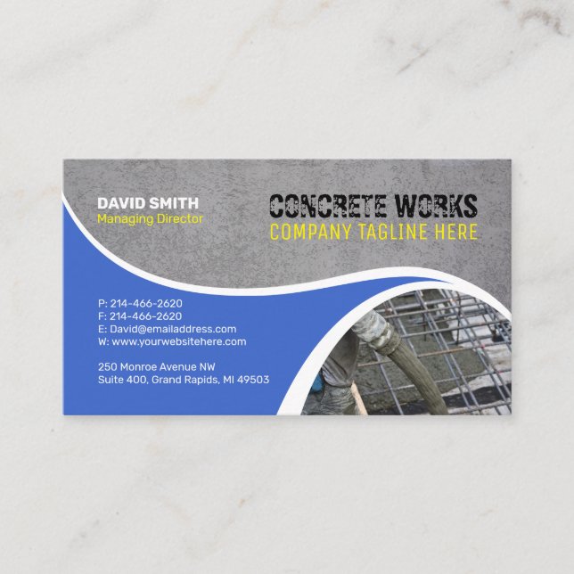 Construction Company - Editable colors Business Card (Front)
