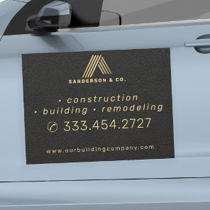 Construction company gold black advertising  car magnet