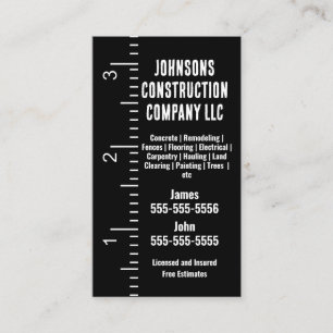 Construction Company Measuring tape Business Card