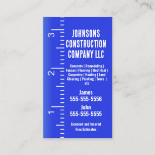 Construction Company Measuring tape Business Card