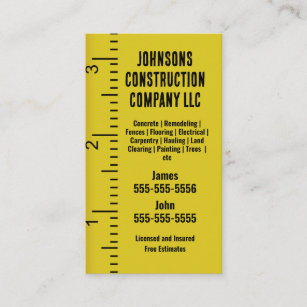 Construction Company Measuring tape Business Card