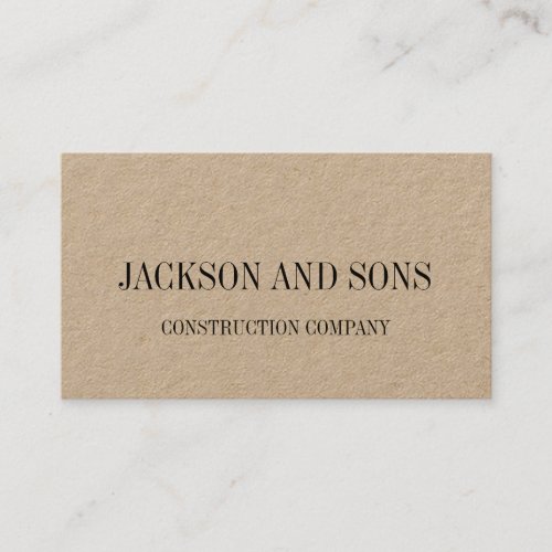 Construction company minimalist business card