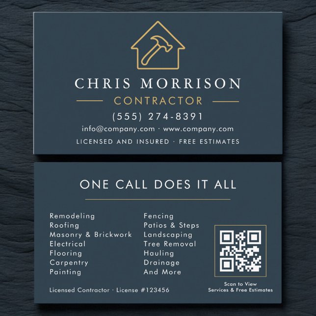 Construction Company QR Code Business Card (Creator Uploaded)