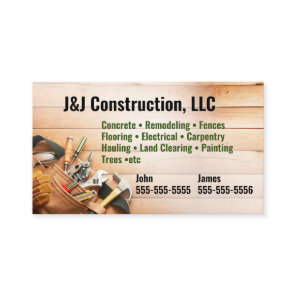 Construction Company Tool Belt Business Card