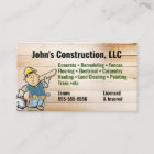 Construction Company Tool man Business Card